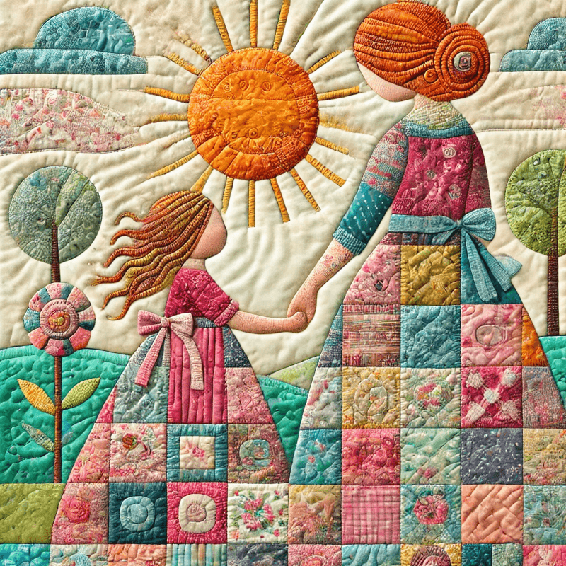 a little girl holding her mothers hand